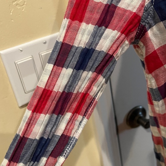 Madewell Checkered Button-Down Shirt - Red, Blue, White - Picture 3 of 6